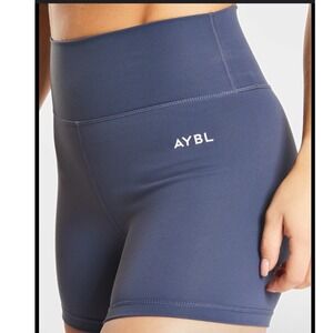 AYBL | Women's Blue Seamless High Waisted Workout Athletic Gym Biker Shorts, M